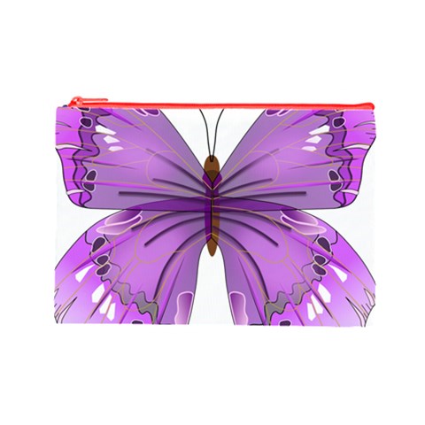 Purple Awareness Butterfly Cosmetic Bag (Large) from ArtsNow.com Front