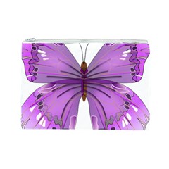 Purple Awareness Butterfly Cosmetic Bag (Large) from ArtsNow.com Front