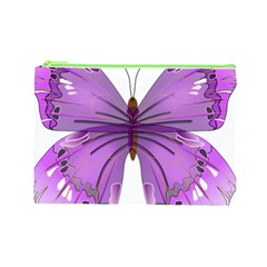 Purple Awareness Butterfly Cosmetic Bag (Large) from ArtsNow.com Front