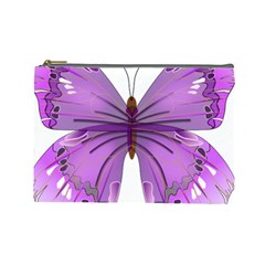 Purple Awareness Butterfly Cosmetic Bag (Large) from ArtsNow.com Front