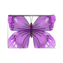 Purple Awareness Butterfly Cosmetic Bag (Large) from ArtsNow.com Back