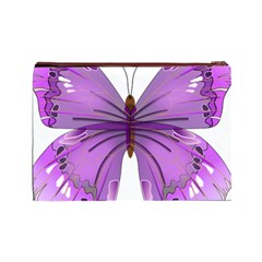 Purple Awareness Butterfly Cosmetic Bag (Large) from ArtsNow.com Back