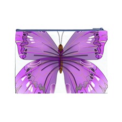 Purple Awareness Butterfly Cosmetic Bag (Large) from ArtsNow.com Back