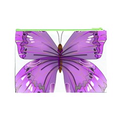 Purple Awareness Butterfly Cosmetic Bag (Large) from ArtsNow.com Back