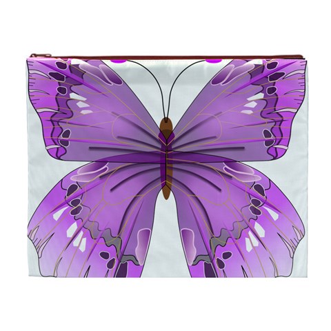 Purple Awareness Butterfly Cosmetic Bag (XL) from ArtsNow.com Front