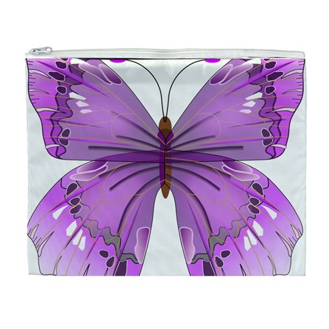 Purple Awareness Butterfly Cosmetic Bag (XL) from ArtsNow.com Front