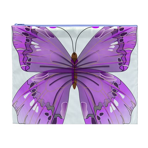 Purple Awareness Butterfly Cosmetic Bag (XL) from ArtsNow.com Front