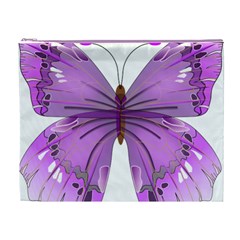 Purple Awareness Butterfly Cosmetic Bag (XL) from ArtsNow.com Front