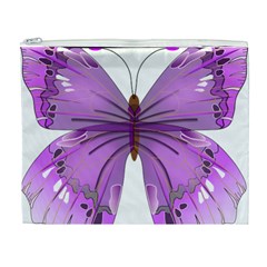 Purple Awareness Butterfly Cosmetic Bag (XL) from ArtsNow.com Front