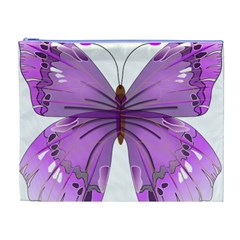 Purple Awareness Butterfly Cosmetic Bag (XL) from ArtsNow.com Front