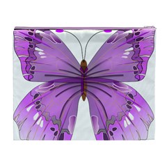 Purple Awareness Butterfly Cosmetic Bag (XL) from ArtsNow.com Back