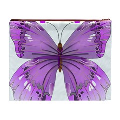 Purple Awareness Butterfly Cosmetic Bag (XL) from ArtsNow.com Back