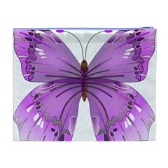 Purple Awareness Butterfly Cosmetic Bag (XL) from ArtsNow.com Back