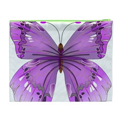 Purple Awareness Butterfly Cosmetic Bag (XL) from ArtsNow.com Back