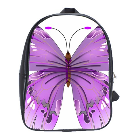 Purple Awareness Butterfly School Bag (Large) from ArtsNow.com Front