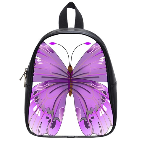 Purple Awareness Butterfly School Bag (Small) from ArtsNow.com Front