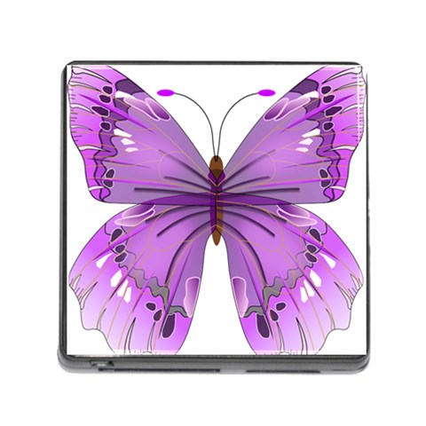 Purple Awareness Butterfly Memory Card Reader with Storage (Square) from ArtsNow.com Front