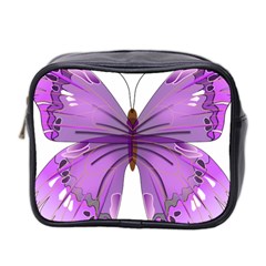 Purple Awareness Butterfly Mini Travel Toiletry Bag (Two Sides) from ArtsNow.com Front