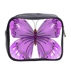 Purple Awareness Butterfly Mini Travel Toiletry Bag (Two Sides) from ArtsNow.com Back