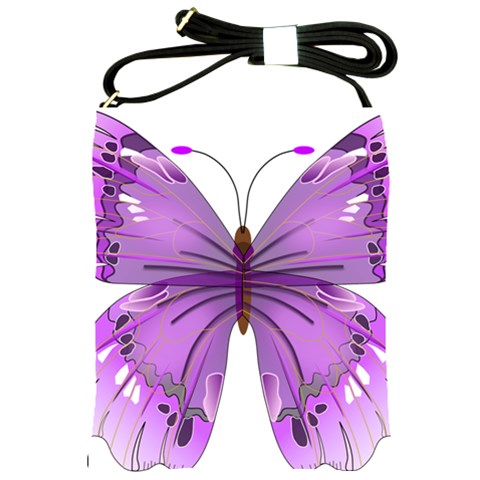 Purple Awareness Butterfly Shoulder Sling Bag from ArtsNow.com Front