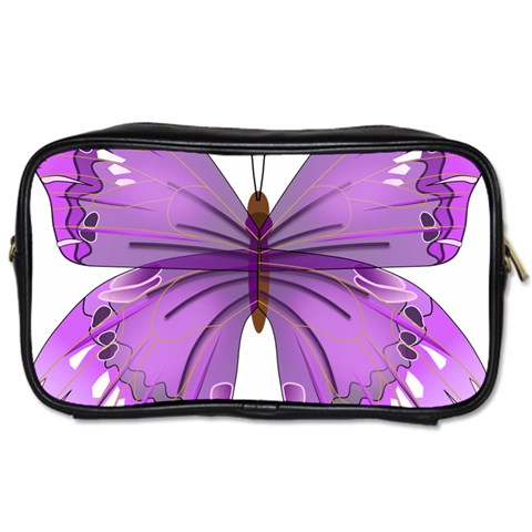 Purple Awareness Butterfly Travel Toiletry Bag (One Side) from ArtsNow.com Front