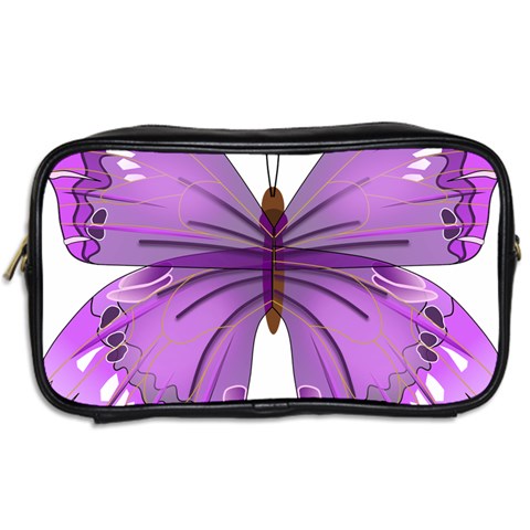 Purple Awareness Butterfly Travel Toiletry Bag (Two Sides) from ArtsNow.com Back