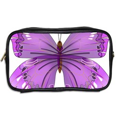 Purple Awareness Butterfly Travel Toiletry Bag (Two Sides) from ArtsNow.com Back