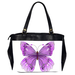 Purple Awareness Butterfly Oversize Office Handbag (Two Sides) from ArtsNow.com Back