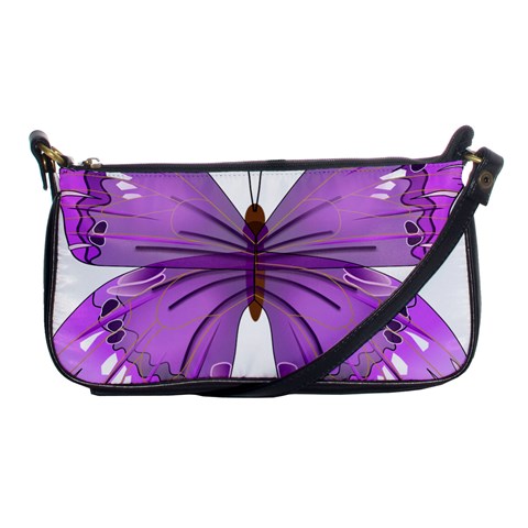 Purple Awareness Butterfly Evening Bag from ArtsNow.com Front