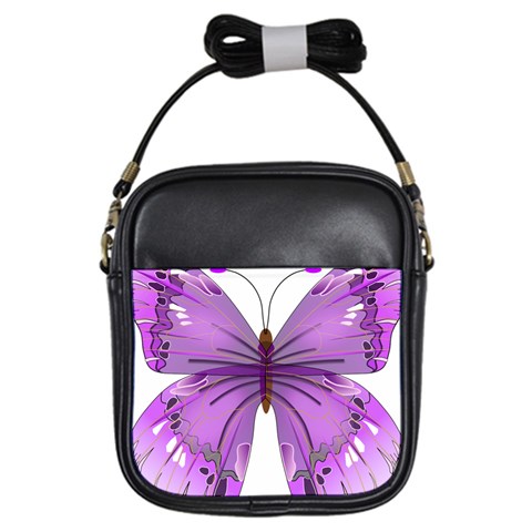 Purple Awareness Butterfly Girl s Sling Bag from ArtsNow.com Front