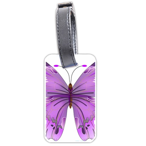 Purple Awareness Butterfly Luggage Tag (One Side) from ArtsNow.com Front