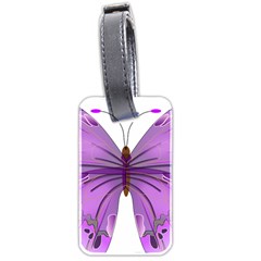 Purple Awareness Butterfly Luggage Tag (Two Sides) from ArtsNow.com Back