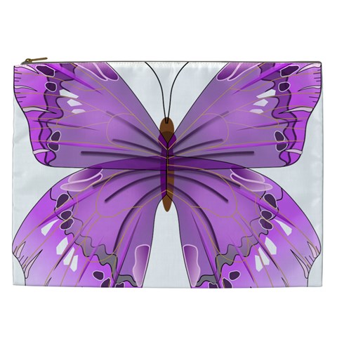 Purple Awareness Butterfly Cosmetic Bag (XXL) from ArtsNow.com Front