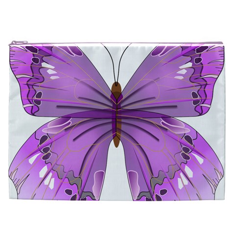 Purple Awareness Butterfly Cosmetic Bag (XXL) from ArtsNow.com Front