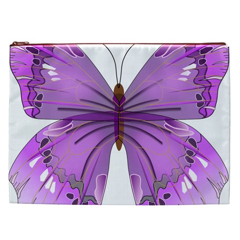 Purple Awareness Butterfly Cosmetic Bag (XXL) from ArtsNow.com Front