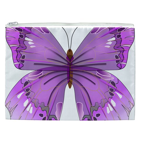 Purple Awareness Butterfly Cosmetic Bag (XXL) from ArtsNow.com Front