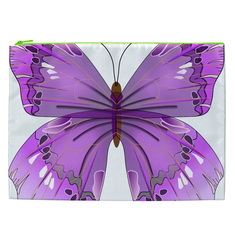 Purple Awareness Butterfly Cosmetic Bag (XXL) from ArtsNow.com Front