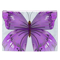 Purple Awareness Butterfly Cosmetic Bag (XXL) from ArtsNow.com Front