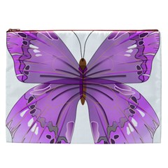 Purple Awareness Butterfly Cosmetic Bag (XXL) from ArtsNow.com Front