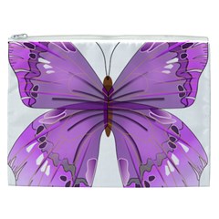 Purple Awareness Butterfly Cosmetic Bag (XXL) from ArtsNow.com Front