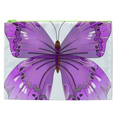 Purple Awareness Butterfly Cosmetic Bag (XXL) from ArtsNow.com Front