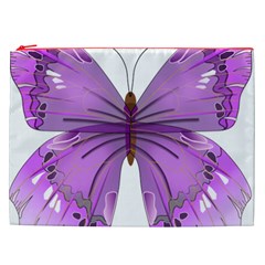 Purple Awareness Butterfly Cosmetic Bag (XXL) from ArtsNow.com Front