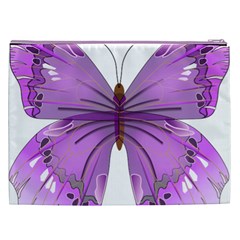 Purple Awareness Butterfly Cosmetic Bag (XXL) from ArtsNow.com Back