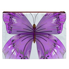 Purple Awareness Butterfly Cosmetic Bag (XXL) from ArtsNow.com Back