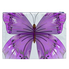 Purple Awareness Butterfly Cosmetic Bag (XXL) from ArtsNow.com Back