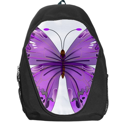 Purple Awareness Butterfly Backpack Bag from ArtsNow.com Front