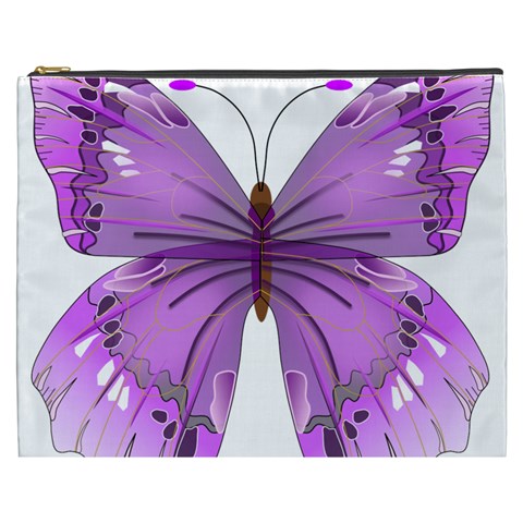 Purple Awareness Butterfly Cosmetic Bag (XXXL) from ArtsNow.com Front