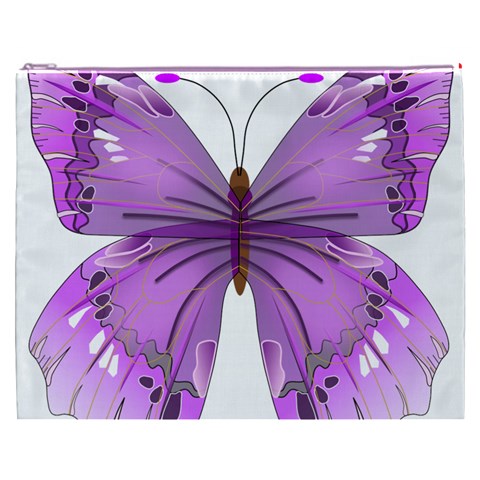 Purple Awareness Butterfly Cosmetic Bag (XXXL) from ArtsNow.com Front