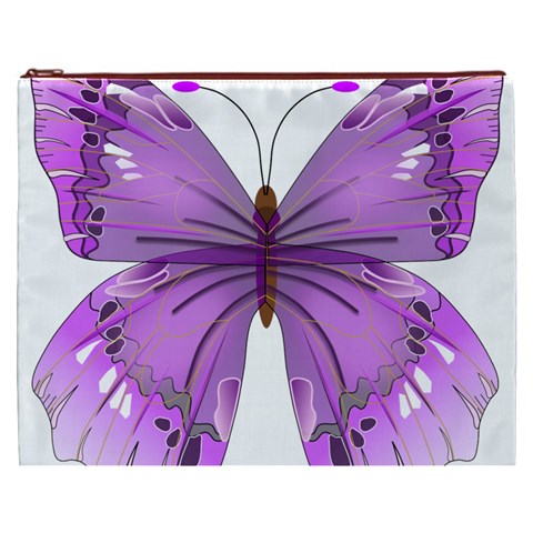 Purple Awareness Butterfly Cosmetic Bag (XXXL) from ArtsNow.com Front