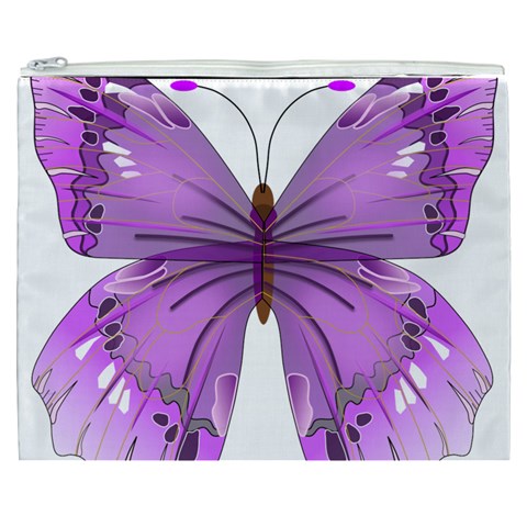 Purple Awareness Butterfly Cosmetic Bag (XXXL) from ArtsNow.com Front